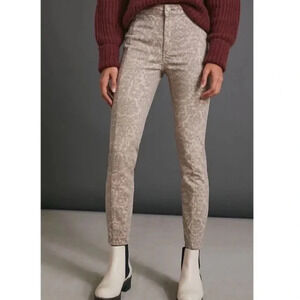 ANTHROPOLOGIE Pilcro Flocked High Rise Denim Leggings Size 32